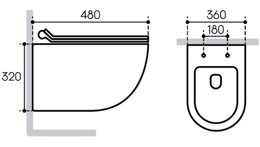 Компл.: унитаз подвесн.,смыв Tornado, 480х360мм, цв.белый глянц., сиденье с микрол,, инстал.д/унит, крепёж, клавиша смыва CIRCULO цв.белый гл., ZZ Aqueduto Ovo AQDS085T