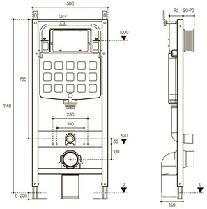 Компл.: унитаз подвесн,смыв Tornado,520х365мм,цв.белый глянц.,сиденье с микрол, инстал.д/унит,крепёж, клавиша смыв RETANGULO цв.белый гл.,  ZZ Aqueduto Ovo Plus AQDS128T