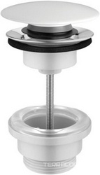 Донный клапан для сливного отверстия раковин/биде с переливом, Clic-Clac, G 1 1/4, (крышка слива керамика цв.белый), Hatria ZZ