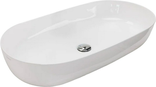 Раковина накладная на столешницу, 750х380хh150мм, овальная, без отв. для смесит., без перелива,  ZZ Hatria Happy Hour Y8AL01