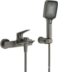 Смеситель для ванны, лейка, шланг, кронштейн в компл., (цв.оружейная сталь), Liner ZZ