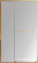 Дверь в нишу 1200хh1950мм, раздвижная внутрь с неподв. сегментом, вход справа/слева, (стекло прозр. 6мм, фурнит.цв.брашированное золото), Lux ZZ