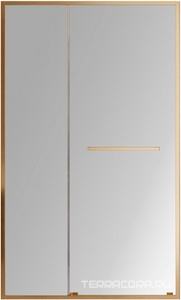 Дверь в нишу 1200хh1950мм, раздвижная внутрь с неподв. сегментом, вход справа/слева, (стекло прозр. 6мм, фурнит.цв.брашированное золото),  ZZ Cezares Lux LUX-B-FS-11-120-C-BORO