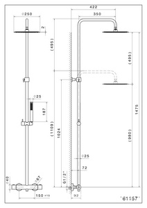 Душевая стойка для душа, с термостатом, верхний+ручной душ, цв. матовый черный Kerama Marazzi OLE 61157KM.01.093