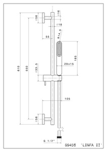Душевая стойка  без выхода для подачи воды, титановый атласный ZZ Kerama Marazzi OLE 69456KM.M0.070