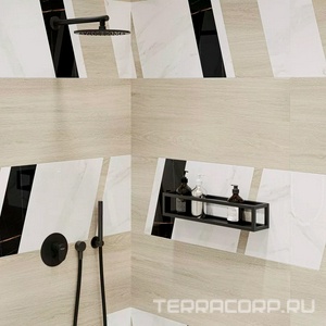 Ручной душ  с держателем для лейки и шлангом, без выхода для подачи воды, матовый черный ZZ Kerama Marazzi OLE 857KM.01.093