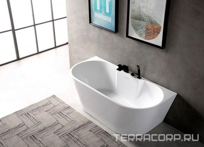 Ванна 1700х800h600мм, пристенная, на каркасе, интегрированный слив-прелив крышка слива в цвет ванны., (акрил цв.белый), Abber ZZ Abber Универсал AB9296-1.7