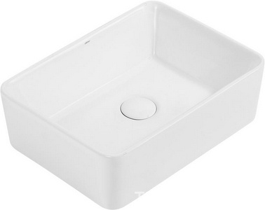 Раковина накладная на столешницу, прямоугольная, 485х375хh135мм, без отв.д/смесит., без перелива, (цв. белый),  ZZ Abber Rechteck AC2212