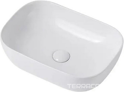 Раковина накладная на столешницу, овальная, 460х325хh135мм, без отв.д/смесит., без перелива, (цв. белый),  ZZ Abber Rechteck AC2200