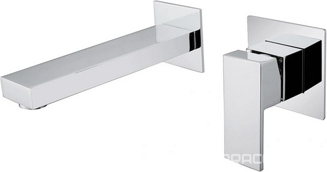 Смеситель для раковины, встраиваемый в стену, внутрен. часть в компл., (цв.хром), Daheim ZZ