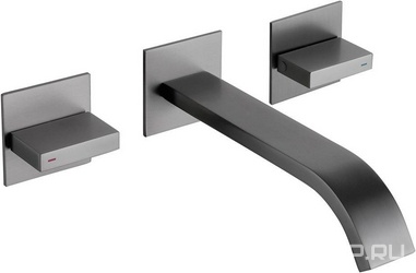 Смеситель для раковины, встраиваемый в стену, внутрен. часть в компл., (цв.никель), Wasserfall ZZ