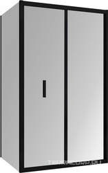 Душевой уголок 900х900хh1950мм, квадрат, (стекло прозрачное 6мм, фурн.цв,черный матовый), Sonnenstrand ZZ