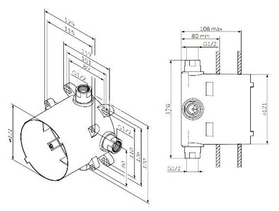 Встраиваемый модуль скрытого монтажа MultiDock для встаиваемого смесителя KL AMPM Универсал F100100