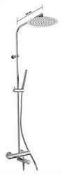 Смеситель-термостат для ванны, со стационарным верхн.душем d20см., душевая лейка, шланг в компл., (цв.хром),  ZZ Paini Cox 78CR687TH