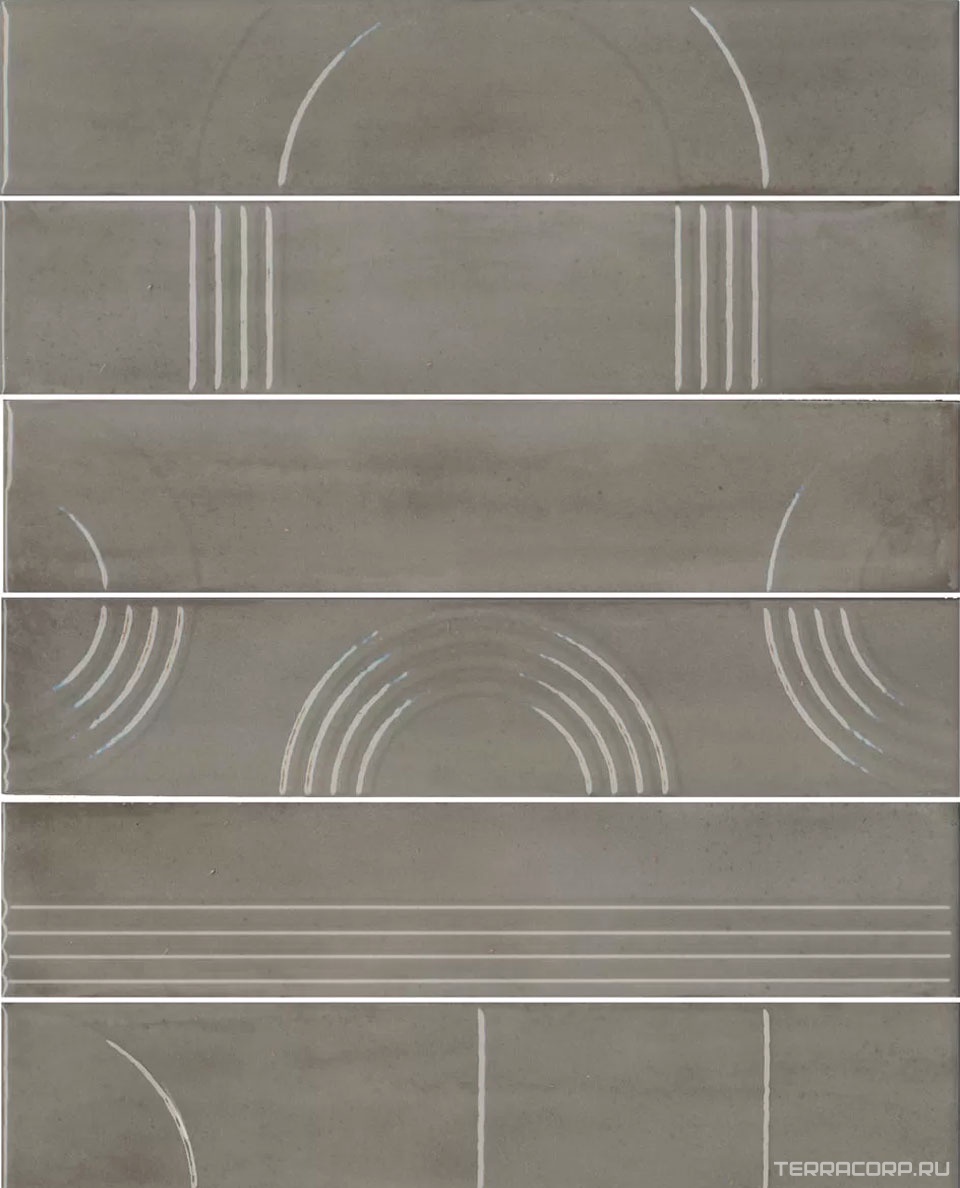 Керамическая плитка Kerama Marazzi Мажорель Панно серый глянцевый (из 6 частей 6х28,5) 36x28,5x1 Серый, фото 6