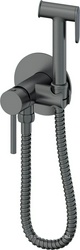 Смеситель совмещённый с гигиеническим душем, готовый комплект: лейка, шланг 120см, скрытая часть, (цв.оружейный металл), Y-LINE ZZ