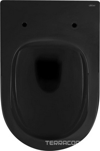 Унитаз подвесной, безободковый, 55х36см, сиденье с микролифтом, крепеж в компл., (цв.черный матовый),  ZZ Abber Bequem AC1103MB