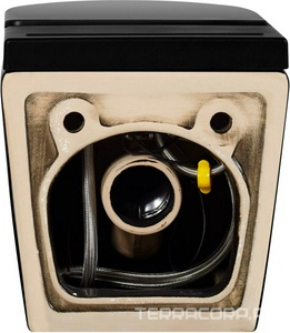 Унитаз подвесной, с импульсным смывом, 58х36см, сиденье с микролифтом, крепеж в компл, (цв.черный матовый),  ZZ Abber Bequem AC1108PMB