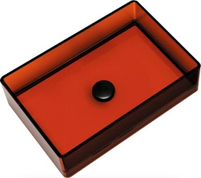 Раковина накладная на столешницу, прямоугольная, 600х400хh150мм, без отв.д/смесит., без перелива, (полиэфирная смола цв. коричневый), Kristall ZZ