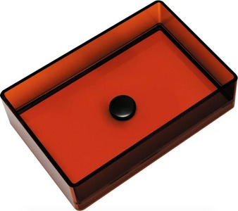 Раковина накладная на столешницу, прямоугольная, 600х400хh150мм, без отв.д/смесит., без перелива, (полиэфирная смола цв. коричневый),  ZZ Abber Kristall AT2803Opal