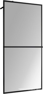 Душевая перегородка 900хh2000мм, правая/левая, (стекло прозр.6мм, поперечн. укорачиваемый кронштейн 660-1200мм, фурнит. цв.черный мат),  ZZ Abber Immer Offen AG60090B