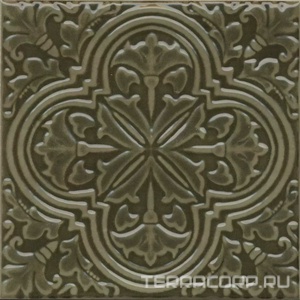 Керамическая плитка Kerama Marazzi Фес Декор  зелёный глянцевый 15x15x0,77 Зеленый 