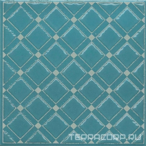 Керамическая плитка Kerama Marazzi Бахия Декор  1 бирюзовый глянцевый 9,8x9,8x0,7 Бирюзовый 