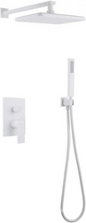 Душ.система встр.в стену: смеситель, стац.верхний душ 31х20см., шланг, лейка, кронштейн совмещ.с вых воды в компл., (цв.белый матов.), Weiss Insel ZZ