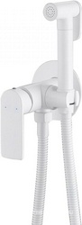 Смеситель совмещ. с гигиенич. душем, готовый к-т: лейка, шланг, скрытая часть, (цв.белый матовый), Weiss Insel ZZ