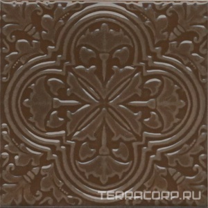 Керамическая плитка Kerama Marazzi Фес Декор  коричневый глянцевый 15x15x0,77 Коричневый 