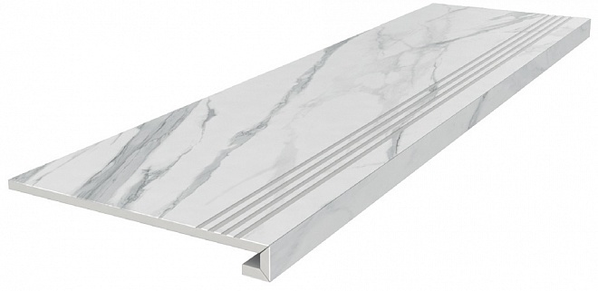 Ступени Kerama Marazzi Монте Тиберио Ступень клееная лаппатированная 33x119.5 Белый, фото 3
