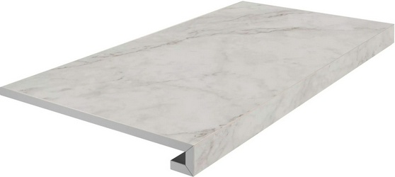 Ступень фронтальная клееная Тубкаль белый матовый обрезной 33x60x0,9