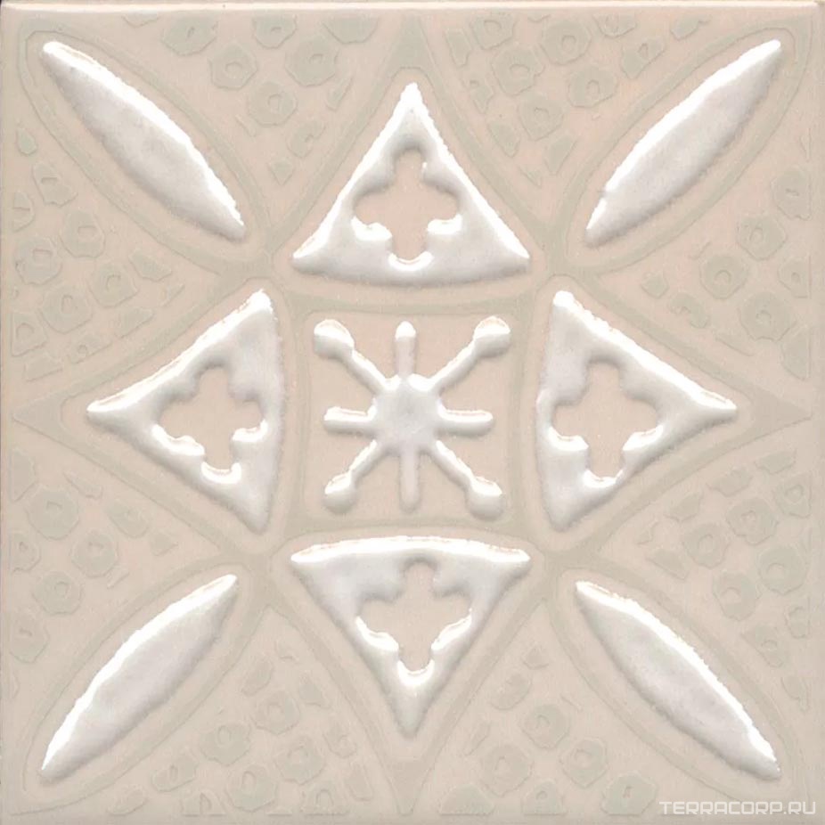 Керамическая плитка Kerama Marazzi Бахия Декор 2 бежевый светлый глянцевый 9,8x9,8x0,7 Бежевый, фото 7