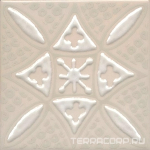 Керамическая плитка Kerama Marazzi Бахия Декор  2 бежевый светлый глянцевый 9,8x9,8x0,7 Бежевый 