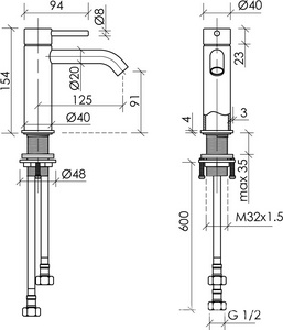 Смеситель для раковины без д/к, цв.PVD брашированное золото Sancos Etna SC9001BG