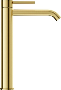 Смеситель для раковины высокий, без д/к, цв.PVD брашированное золото Sancos Etna SC9002BG