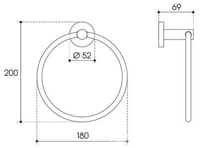 Полотенцедержатель-кольцо, (цв.оружейная сталь),  ZZ Aqueduto PONTO PON0545
