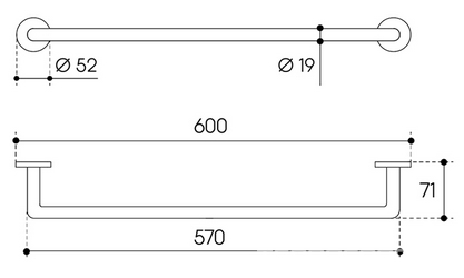 Полотенцедержатель 600мм, (цв.оружейная сталь),  ZZ Aqueduto PONTO PON0645