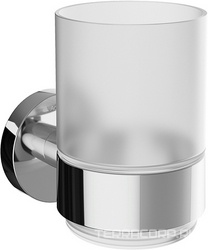 Стакан настенный, (цв.хром / стекло мат.), PONTO ZZ
