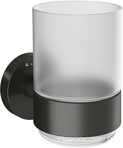 Стакан настенный, (цв.оружейная сталь / стекло мат.),  ZZ Aqueduto PONTO PON0245