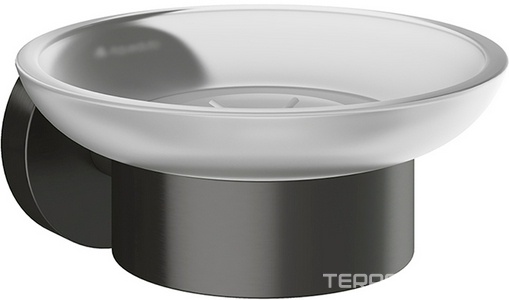 Мыльница настенная, (цв.оружейная сталь / стекло мат.),  ZZ Aqueduto PONTO PON0345