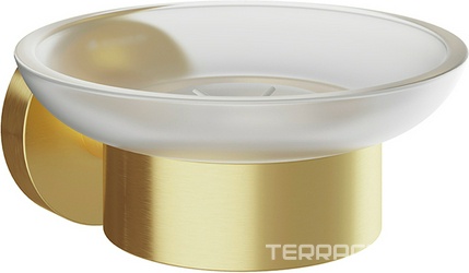 Мыльница настенная, (цв.шлифованное золото / стекло мат.), PONTO ZZ