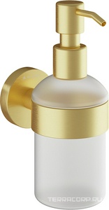 Дозатор настенный, (цв.шлифованное золото / стекло мат.),  ZZ Aqueduto PONTO PON0450