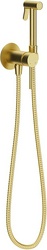 Смеситель совмещённый с гигиеническим душем, готовый комплект: лейка, шланг, скрытая часть, (цв.шлифованное золото), PUREZA ZZ