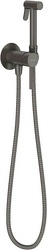 Смеситель совмещённый с гигиеническим душем, готовый комплект: лейка, шланг, скрытая часть, (цв.оружейная сталь), PUREZA ZZ