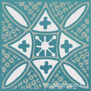 Керамическая плитка Kerama Marazzi Бахия Декор  2 бирюзовый глянцевый 9,8x9,8x0,7 Бирюзовый 