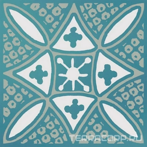 Керамическая плитка Kerama Marazzi Бахия Декор  2 бирюзовый глянцевый 9,8x9,8x0,7 Бирюзовый 