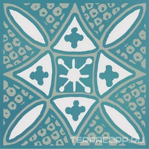 Керамическая плитка Kerama Marazzi Бахия Декор  2 бирюзовый глянцевый 9,8x9,8x0,7 Бирюзовый 