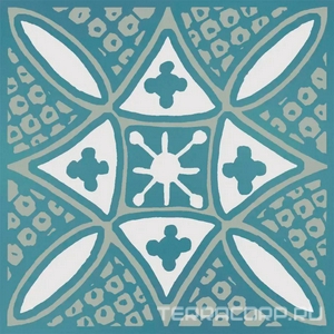 Керамическая плитка Kerama Marazzi Бахия Декор  2 бирюзовый глянцевый 9,8x9,8x0,7 Бирюзовый 