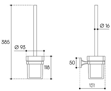 Ёрш настенный (цв.хром / стекло мат.),  ZZ Aqueduto RESPINGO RES1000